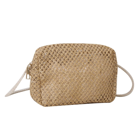 yuksok Women Crossbody Bag Bohemian with Zipper Beach Tote for Summer Picnic Holiday Khaki