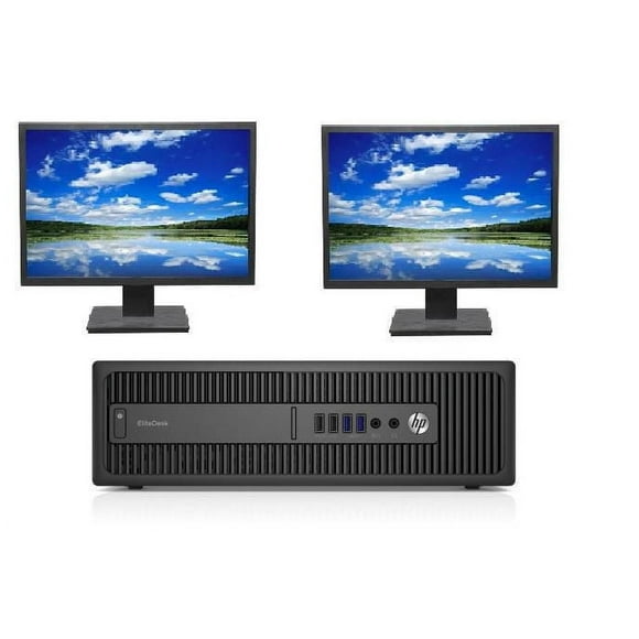 Refurbished HP EliteDesk Desktop Intel i5-6400 800G2 + 2x22" LCD