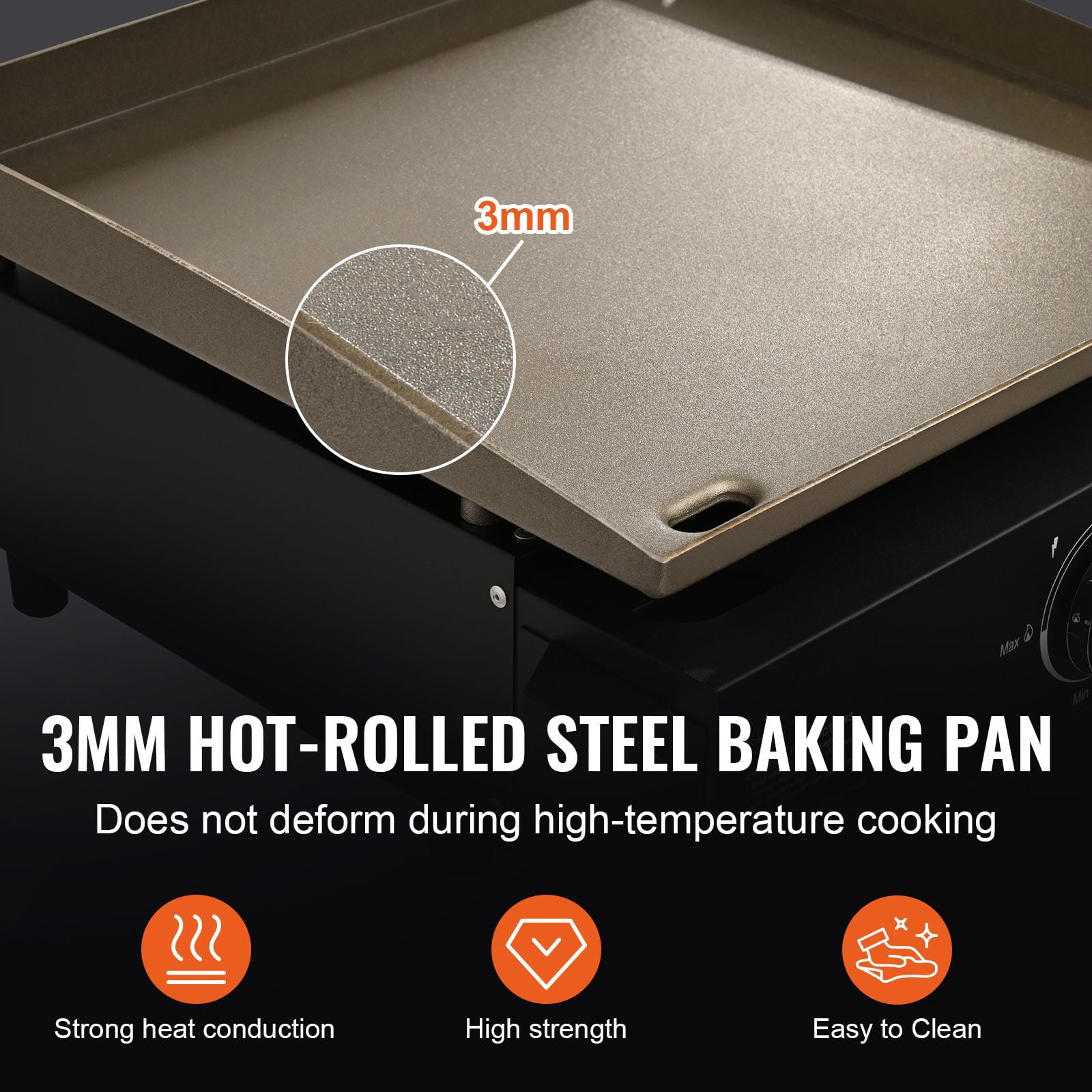 Heavy Duty 2-Burner Flat Top Grill,22,000 BTU Commercial Griddle with Non-Stick Coating,Portable Gas Griddle for Outdoor Cooking&Restaurant Use-16.9"Steel Plate