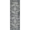 thumbnail image 1 of Unique Loom Richmond Medallion Border Rug  2' x 6' Runner Dark Gray/Ivory, 1 of 1