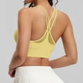 thumbnail image 4 of qafoshin Solid Color Sport Bras for Women Breathable Stretch Comfy Wirefree Workout Bras High Support Pad Mesh Racerback Bras, 4 of 7