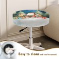 thumbnail image 4 of Jeiento Christmas Round Stool Covers 2-Pack Santa Claus Soft Stretch Slipcovers Capybara Elastic Slipcovers for Vanity Salon Stools Winter Xmas Chair Home Party Decor Size S, 4 of 6