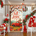 thumbnail image 2 of Autumn Leaves Fall for Jesus Inspirational Christian Pumpkin Banner for Church Event Outdoor Decoration Gathering, 2 of 8