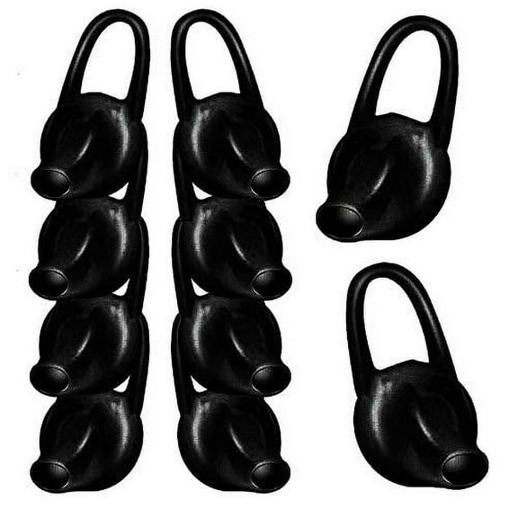 Replacement Silicone Ear Bud Gel Tips Cover Pads 10 PCS for Bluetooth in-Ear Headset Earpiece - Black