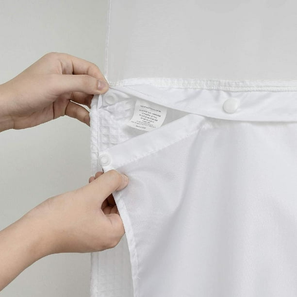 Snap in Fabric Replacement Liner with Use for 71"x78" Long Hotel Style Shower Curtain