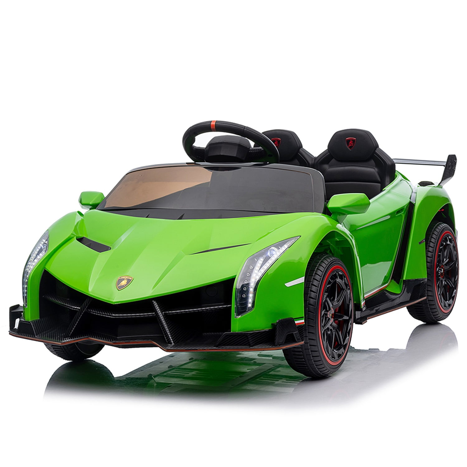 CIPACHO Licensed Lamborghini Poison Small Dual Drive 12V Powered Ride Ons Sports Car with 2.4G Remote Control, Green CIPACHO Licensed Lamborghini Poison Small Dual Drive 12V Powered Ride Ons Sports Car with 2.4G Remote Control, Green