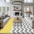 thumbnail image 4 of Area Rug 60×96in, Abstract Geometric White Arrow Lines Chevron Floor Carpet Living Room Rug, Yellow Non-Slip Welcome Mat Indoor Rugs for Bedroom Dining Room, 4 of 9