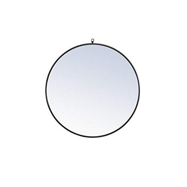Living District Metal Frame Round Mirror With Decorative Hook 36 Inch Black Finish Com Decorative Hook 36 Inch Black Finish, 36 Round Mirror Metal Frame
