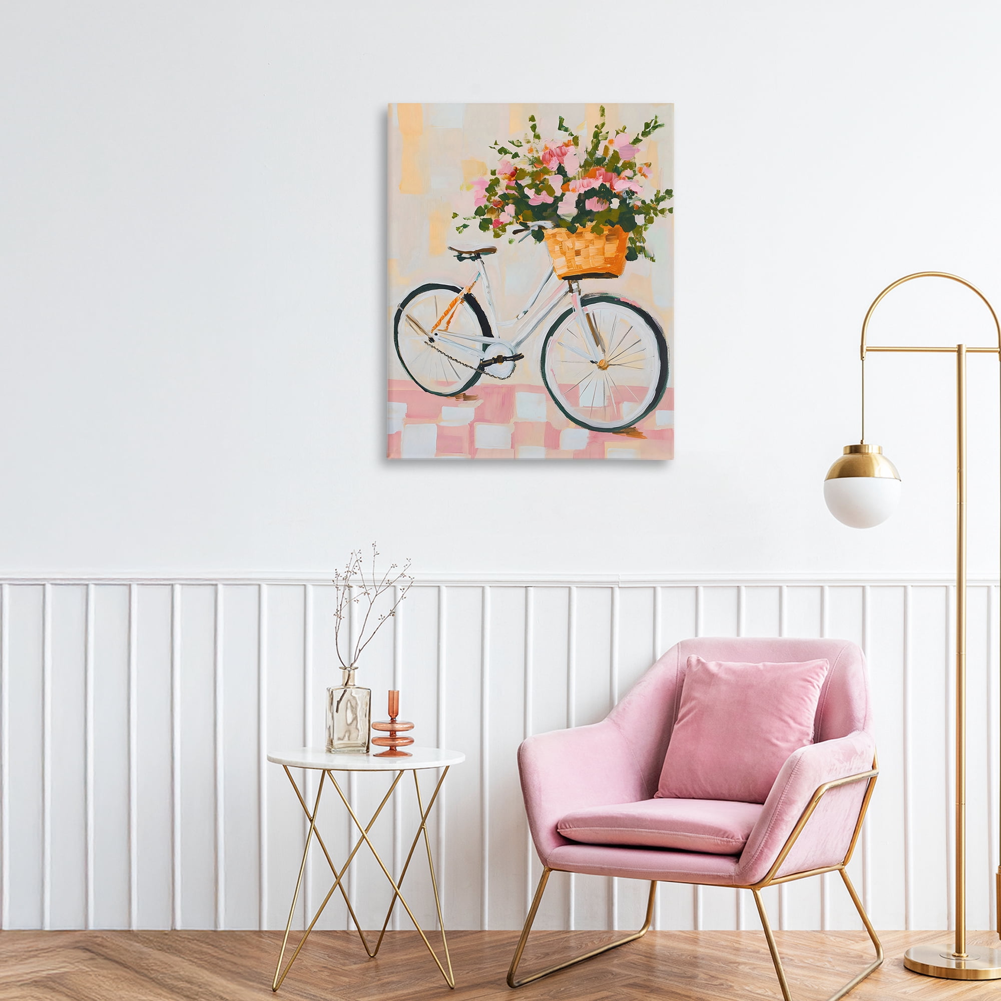 Stupell Industries Blooming Bicycle Basket Canvas Wall Art, design by The Prints Vibe
