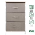 thumbnail image 2 of Cómoda Cajonera KingsHouse con 3 Cajones de tela Estructura de acero 71x30x45 cm beige, 2 of 8