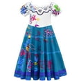 thumbnail image 1 of HAWEE Enfants Encanto Mirabel/Luisa Madrigal/Pepa Robe de Princesse Cosplay Filles Manches Courtes Costume, 1 of 7