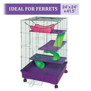 Kaytee My First Home Deluxe Multi-Level Habitat with Casters for Pet Ferrets