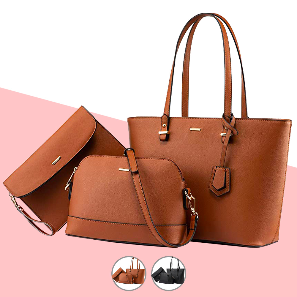 Details about  / Bag ladies tote bag shoulder bag handbag commuter bag women/'s 3-piece set