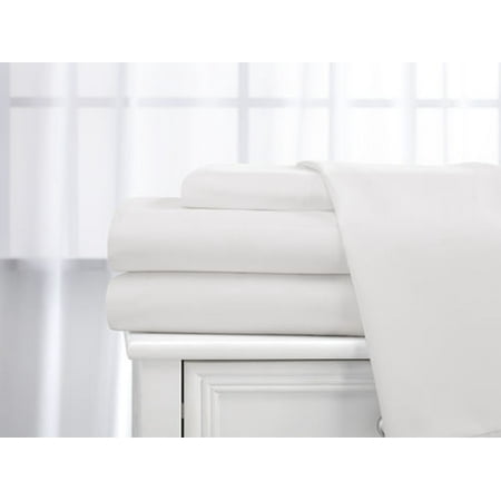 Cotton King Bed - Deluxe Home 100% Cotton 400 Thread Count Dobby Stripe Sheet Set ( King, White )