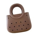 thumbnail image 4 of Bolsa de playa para mujeres Impermeable para el agua Pequeña bolsa Multipropósito de almacenamiento de verano con agujero Marrón, 4 of 8