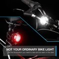 thumbnail image 3 of Luces para bicicleta 2 uds, luz para bicicleta recargable por USB, faro delantero superbrillante, luz LED para bicicleta, luz trasera para bicicleta, juego de luces delanteras Adepaton LL-0237, 3 of 7