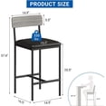 thumbnail image 2 of Set of 4 pu forrado bar stools con footrest y back-counter height kitchen bar sillas para kitchen island apartment o counter bar (gray fácil montaje), 2 of 6
