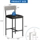 thumbnail image 2 of Set of 4 pu forrado bar stools con footrest y back - counter height kitchen bar sillas para kitchen island, apartment o counter bar (gray, fácil montaje), 2 of 6