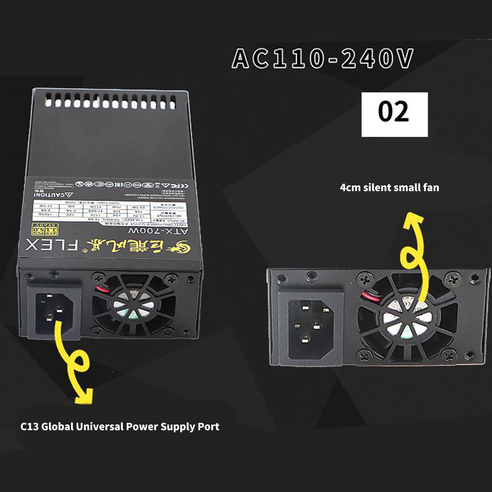 Space Saving 700W Fully Power Supply Unit Computer Supplies for Gaming Server Desktop Power Supply Graphics Accessories