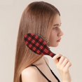thumbnail image 2 of Red and Black Christmas Plaid Pattern Hair Brush,Girls Detangling Hair Brush,Glide Through Tangles with Ease for Wet & Dry Hair,8.8"X2.8", 2 of 7