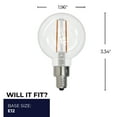 thumbnail image 6 of Bulbrite 862694 Pack Of (4) 2.5 Watt Dimmable G16 Candelabra (E12) Led Bulbs - Clear, 6 of 7