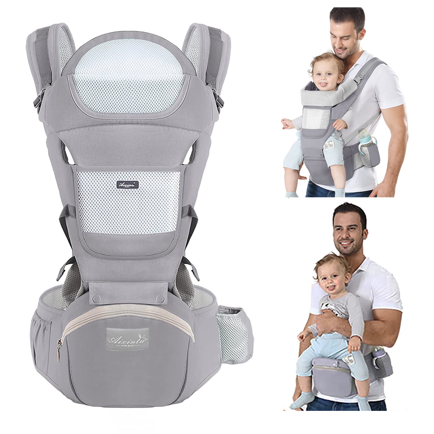 Lamgool Detachable Baby Carrier with Feeding Bottle Holder, Front and