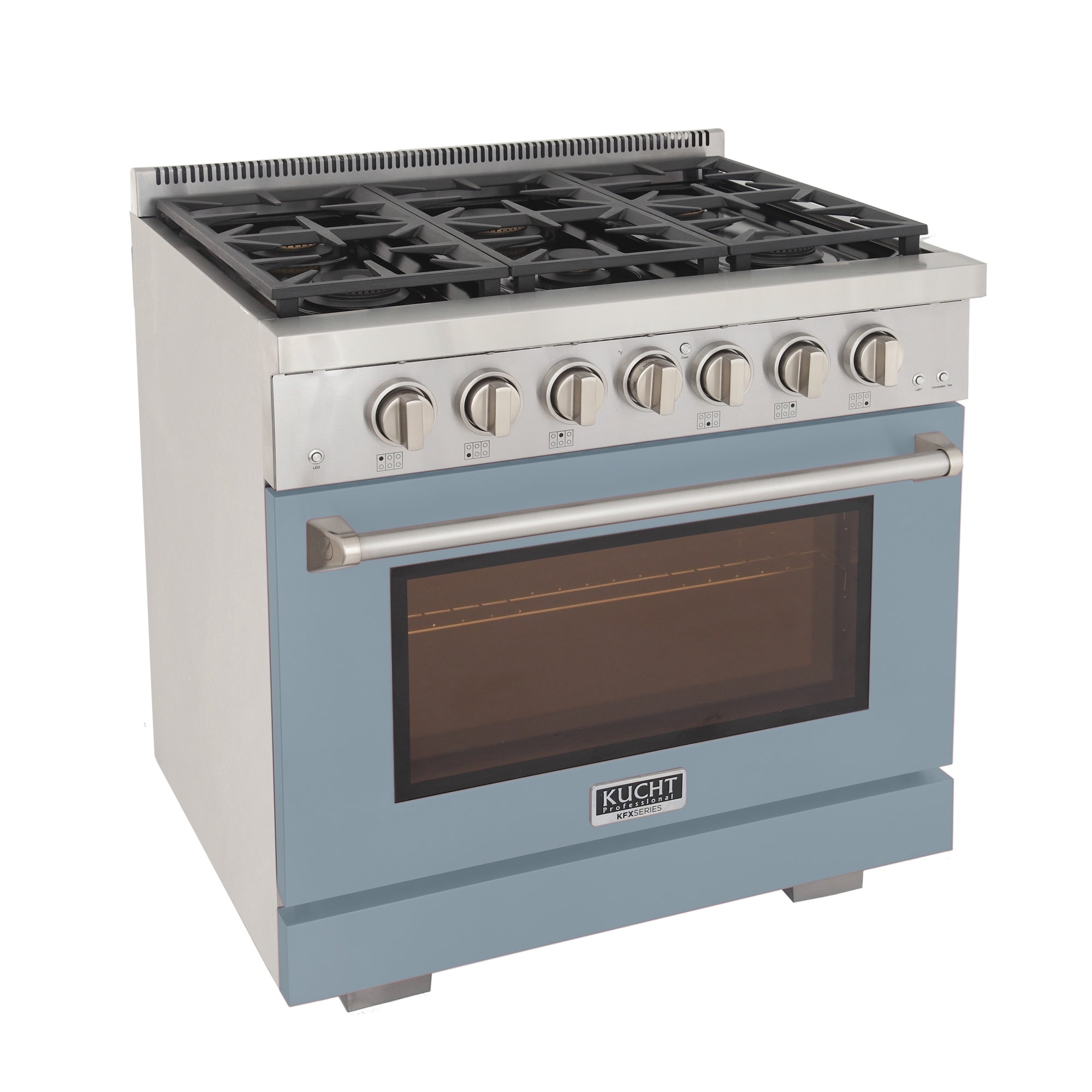 Professional 36-in Natural Gas Range in Light Blue with True Simmer Burners