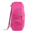 thumbnail image 5 of Basic Classic Solid Color Backpack with Front Zipper Accessory Pocket, Dual Zipper Closure & Padded Shoulder Straps for Work, School, Office, Gym, Sports, Travel, Commute & Recreation in Magenta Pink, 5 of 7