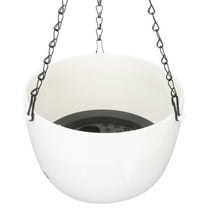 SOPOTUTU White Hanging Planter with Drainage Hole for Indoor and Outdoor Plants, Flower Pot for Decoration