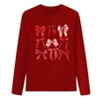 thumbnail image 5 of Erwazi Womens Long Sleeve Crew Neck Valentine T Shirts Love Bow Printed Casual Cute Tee Tops, 5 of 5