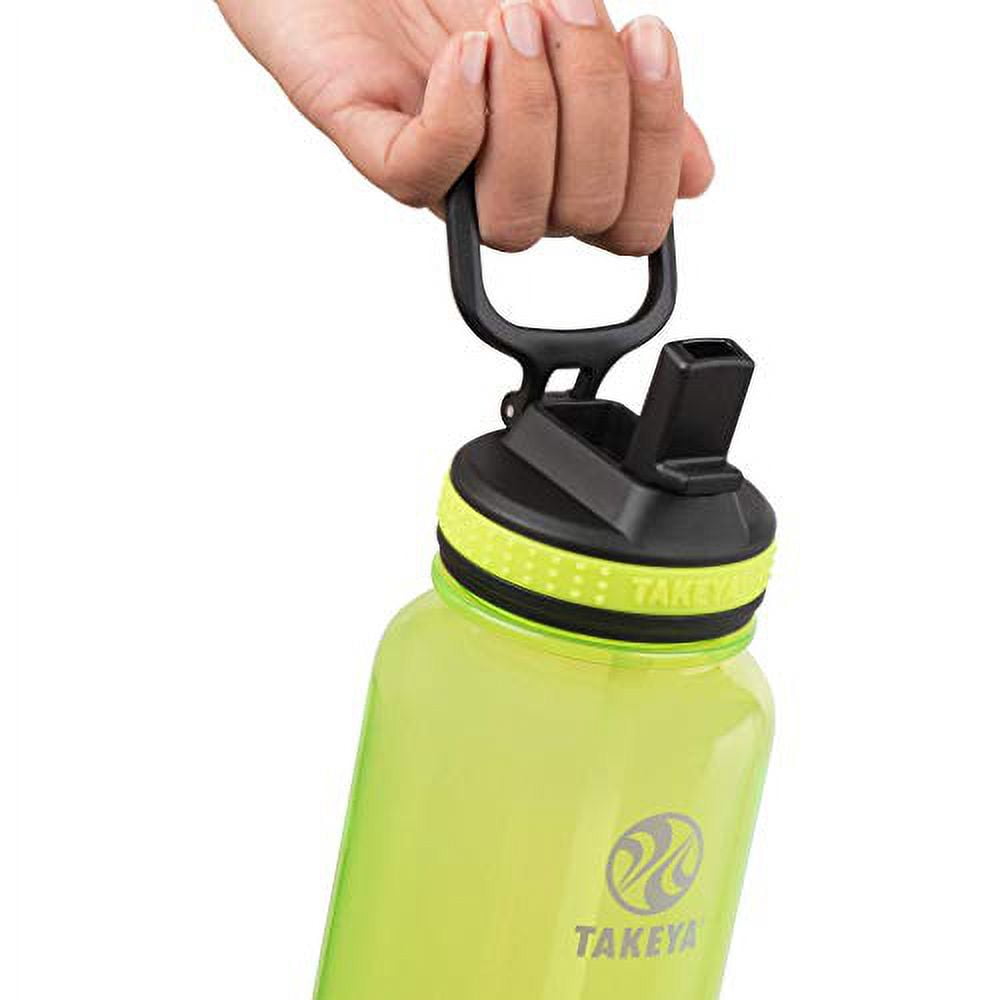 Takeya Tritan Plastic Straw Lid Water Bottle, Lightweight, Dishwasher safe,  24 oz, Clear 
