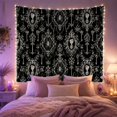 thumbnail image 2 of Intricate Damask with Skeleton Keys and Spiderwebs, Spooky Gothic for Gothic Decor Fans, Victorian Macabre Art Decor, Halloween Gift, Tapestry Wall Hanging for Living Room and Bedroom, 2 of 7