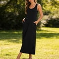 thumbnail image 4 of qolati Summer Dresses for Women Casual Sleeveless Easter Boho Long Maxi Dresses Scoop Neck Tank Beach Sundresses with Pockets, S-2XL, 4 of 6