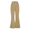 thumbnail image 2 of Yunliwuli Men's Retro Flare Pants, Solid Color Mid-Rise Trousers Casual Classic 70s Bell Bottom, 2 of 5