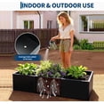 thumbnail image 4 of Outdoor Garden Bed Planter Box – Snap-On Assembly, Open Bottom, Drainage – Rounded Corners – Sturdy Metal Raised Vegetable Flower Container for Patio,Yard, 4 of 6