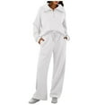 thumbnail image 2 of Nmmued Track Suits for Women Set, Athleisure Sets Women, Sweatsuits Women 2 Piece Outfit, Half Zip Pullover Women, Sweatpants Women, White XL, 2 of 4