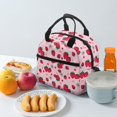 thumbnail image 4 of HUIACONG Strawberry and Daisy Pattern Lunch Bag, Durable Durable Zipper Aluminum Film Material Insulated Lunch Bag for Camping Office Travel, 4 of 10