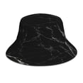 thumbnail image 3 of Daiia Black Marble Texture Abstract Pattern Bucket Hat - Trendy Cotton Sun Hat for Beach, Golf, Fishing - Fun Outdoor Vacation Boonie for Men and Women, 3 of 9
