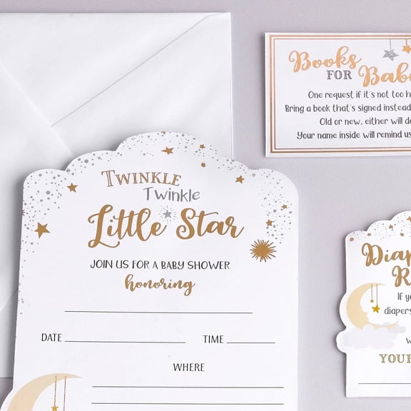 Lillian Rose Twinkle Twinkle Little Star Theme Baby Shower Invitation Set