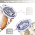 thumbnail image 5 of 40oz Colorful Botanical Mushroom Stainless Steel Flip Straw Tumbler Spill Proof Travel Cup Double Wall Vacuum Insulated Coffee Mug with Top Handle, 5 of 6