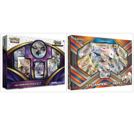 Pokemon Shining Legends Darkrai GX Box and Lycanroc GX Box Trading Card Game Collection Box Bundle, 1 of Each. Great Variety Gift Set For Boys or