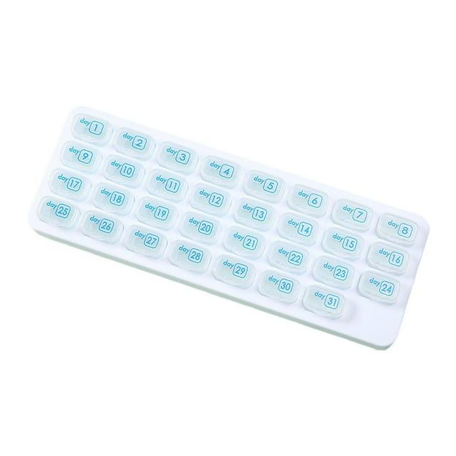 Monthly Pill Organizer Box Case 31 Day Pill Case Medicine Container Travel