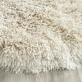 thumbnail image 3 of SAFAVIEH Arctic Giselle Solid Polyester Shag Area Rug, Light Beige, 4' x 6' Scalloped, 3 of 8