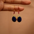 thumbnail image 2 of Namzi Retro New Unique Design Style Dangle Drop Earrings for Women Ethnic Bohemian Vintage Jewelry (Dark Blue), 2 of 5