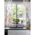 thumbnail image 2 of Happy Easter Sheer Curtains 39 Inch Length 2 Panels Set for Living Room/Bedroom, Spring Bunny Easter Eggs Floral Gray Wood Kitchen Curtains Grommet Semi-Sheer Curtains Window Treatments 27.5"x39"x2, 2 of 7