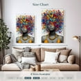 thumbnail image 3 of Elephant Stock Afro Pop Ii Wall Art - Vertical Canvas Wall Art - Living Room Wall Decor - Fashion And Beauty Canvas - Gray And Turquoise Decor - 24" x 36", 3 of 4