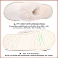 thumbnail image 4 of Women's Indoor Outdoor Memory Foam House Slippers,Cozy Fluffy Non-Slip Sole,Faux Fur House Shoes/Ivory, 4 of 7