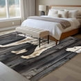 thumbnail image 4 of 6'x9' Area Rugs, White Brown Bear Indoor Outdoor Area Rug for Living Room Bedroom, Vintage Farmhouse Country Rustic Wood Grain Washable Bathroom Rugs Kitchen Floor Carpet Mats Home Decor Aesthetic, 4 of 8
