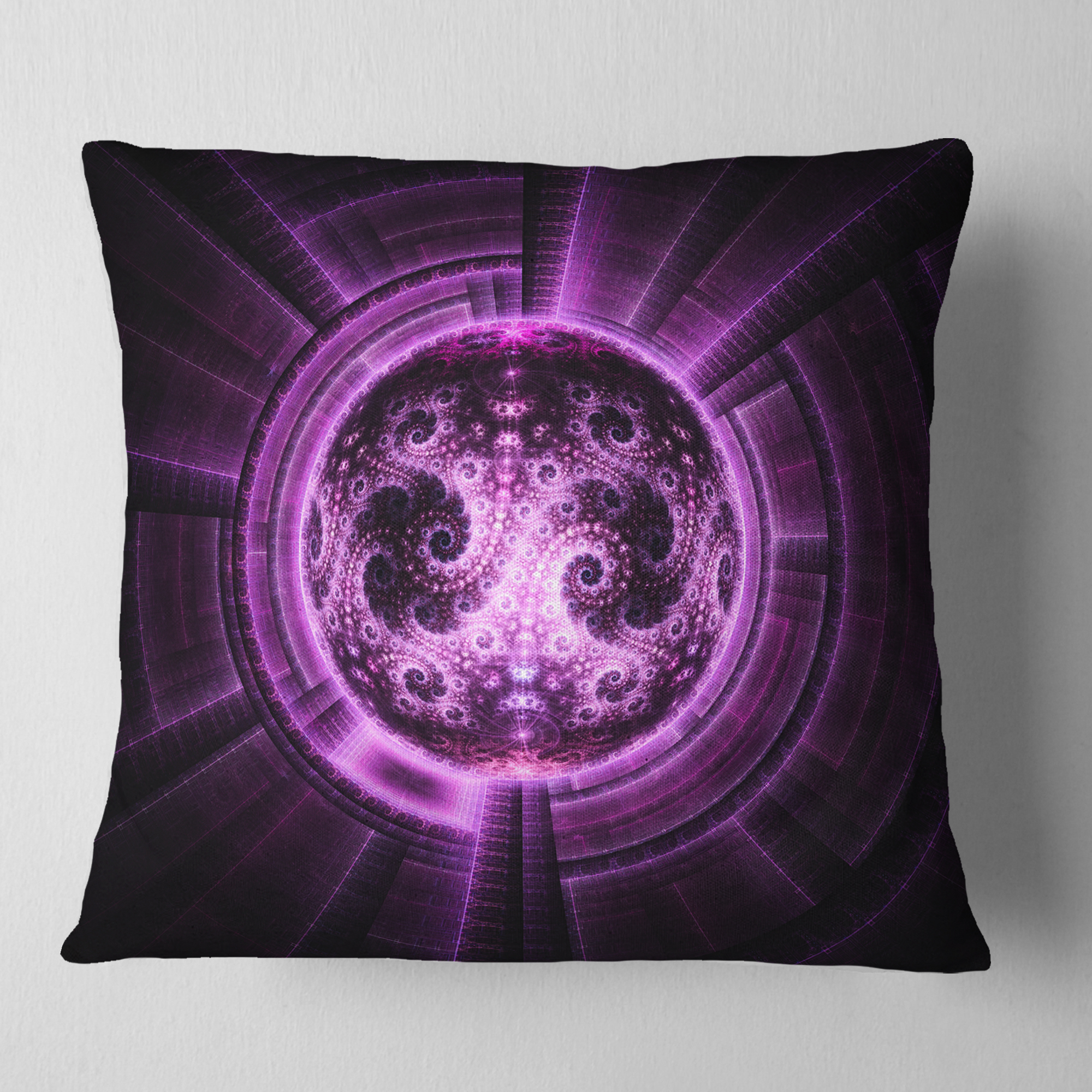 Designart 16" x 16" Purple Polyester Throw Pillow