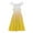 Yellow, variant on Girls Dresses Elegant Gradient Summer Dresses Cute Double Layer Ruffle Sleeve Smocked Flowy Dress for Ages 4-16 for Everyday Casual and Outdoor